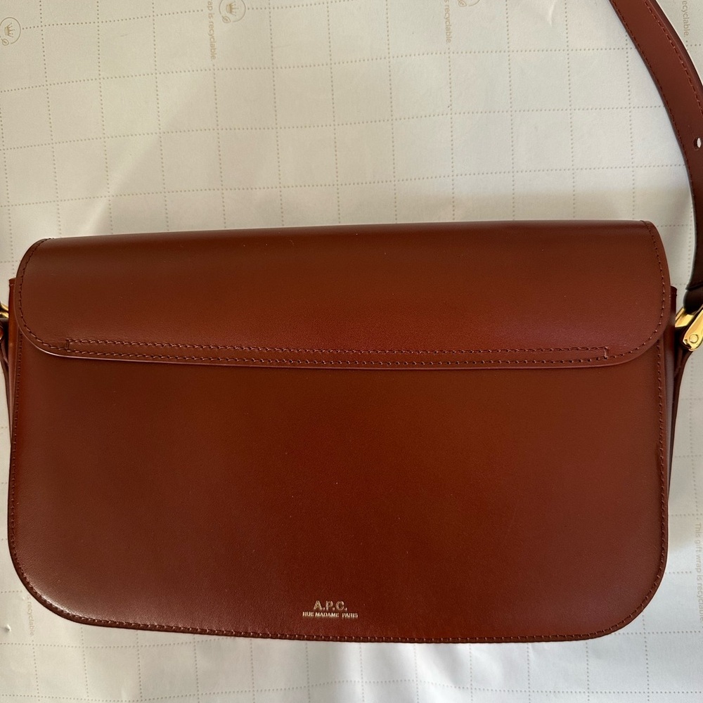 A.P.C. Brown Leather Bag with Gold Hardware - Picture 6 of 9